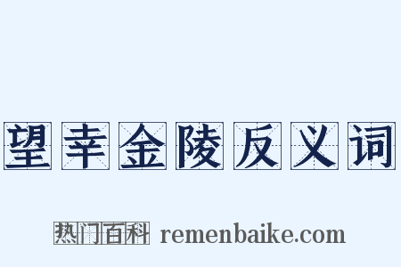 望幸金陵反义词是什么意思的图片